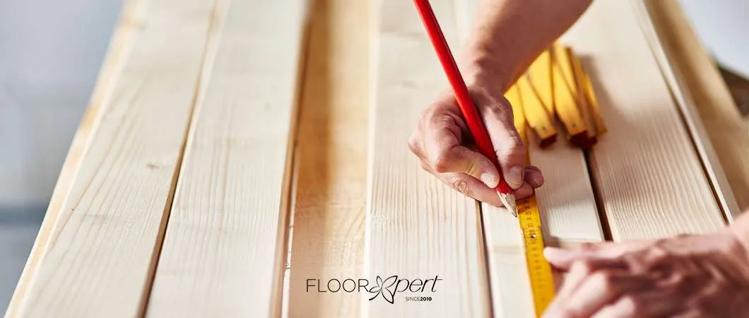 measuring plank for vinyl floor installation