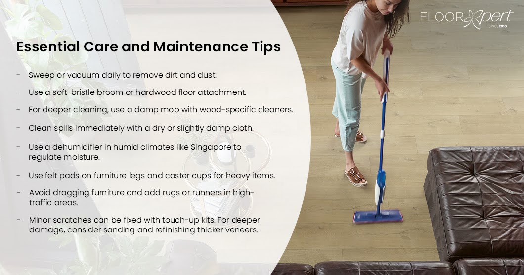 essential care and maintenance tips for engineered wood flooring
